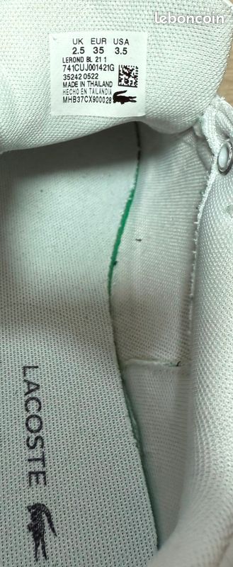 Baskets Lacoste fille taille 35 blanche (image 5)
