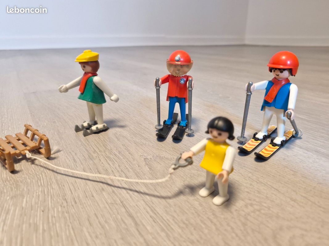 PLAYMOBIL FIGURINE TRAÎNEAU Ski Ski Skieurs Sport Hiver Neige EUR 5,50