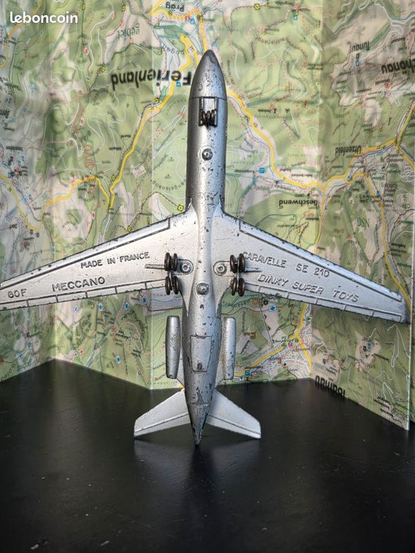 Jouet Ancien à Friction Tippco - Avion Caravelle SE 210 Air France, Tôle, Bon état