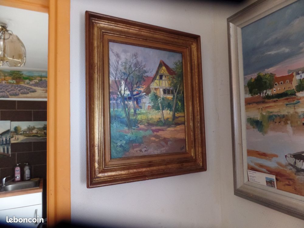 2 tableau MEYER GERARD FORET 34X44 tableau de maison alsacienne delabree (image 4)