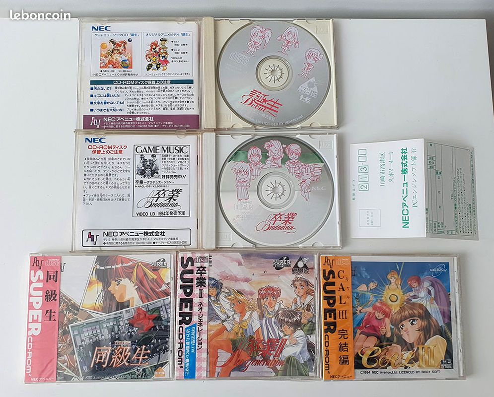 Lot De 5 Jeux Vidéo Pour NEC Super CDRom² / PC Engine CoreGrafx - Bon état, Import Japon