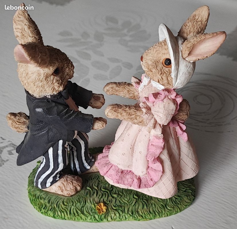 Décoration couple lapins dansant (image 1)