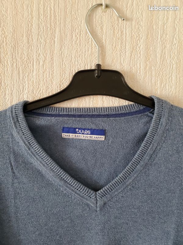 Pull Homme Jules - Taille S - Gris Chiné - Manches Longues - Très Bon état