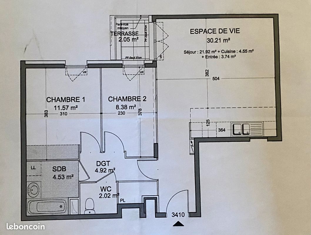 Appartement 3 pièces 62 m² · à Boissy-Saint-Léger · 61,5 m² · 210 000 €