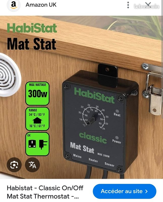 Thermostat habistat mat stat clasic 300w Accessoires animaux