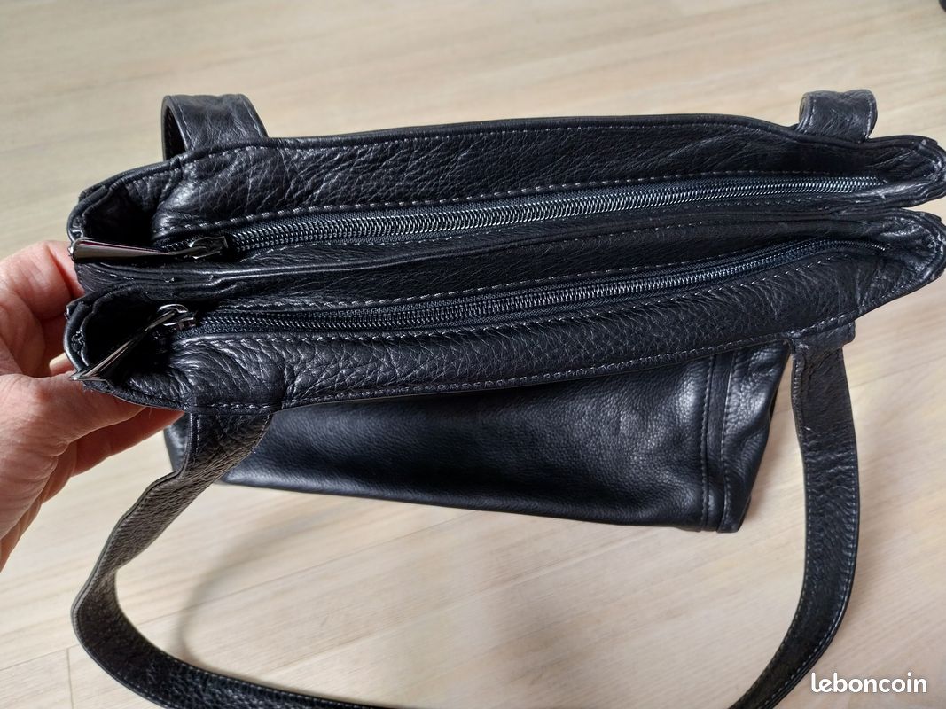 Sac en cuir noir femme- marque Katana Accessoires Bagagerie