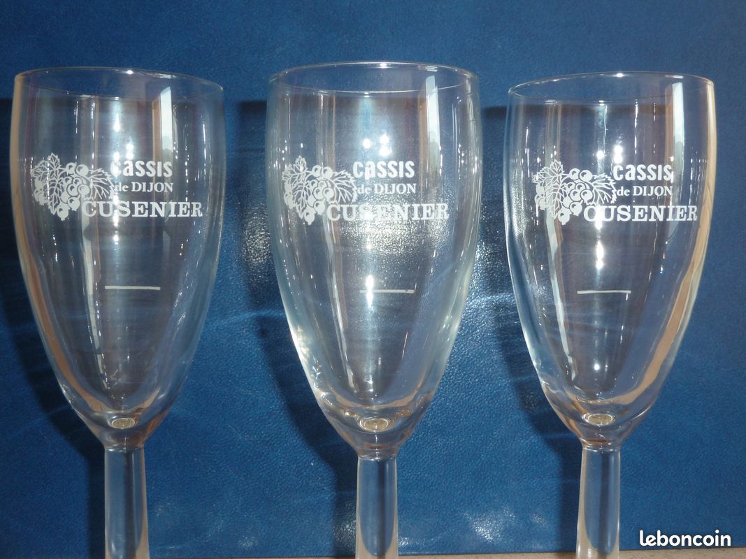 Lot De 6 Verres Kir Cassis Dijon Cusenier - Verre Transparent, Occasion