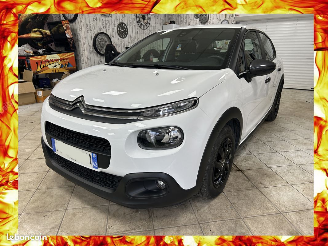 Citroën C3 (3) BlueHDi 100 BVM Feel * véritable ANDROID haut de gamme* 35000 kms * KIT CARBONE (image 1)