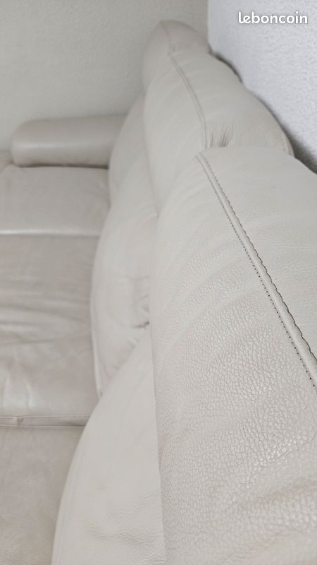 Canapé électrique avec méridienne en cuir Poltrone Sofa Coloris beige BONDENO (image 7)