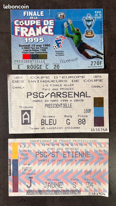 Fanion Coupe De France 1994/1995 – Finale PSG Vs RC Strasbourg – Collectible Football Français