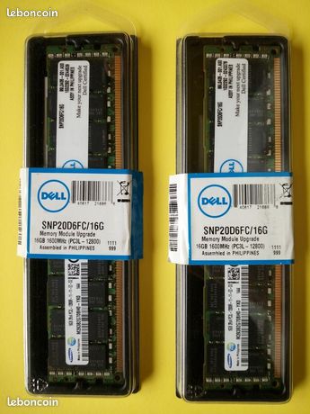 32GB DELL SNP20D6FC/16G 16000MHz mémoire serveur Accessoires
