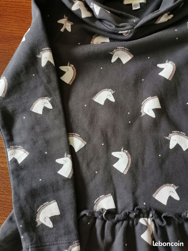 Robe sweat à capuche 8 ans Vert baudet (image 5)
