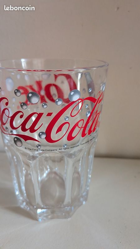 Lot de 6 verres à eau publicitaires Coca Cola rétro français - France Lot de 6 verres à eau publicitaires Coca Cola rétro français - France