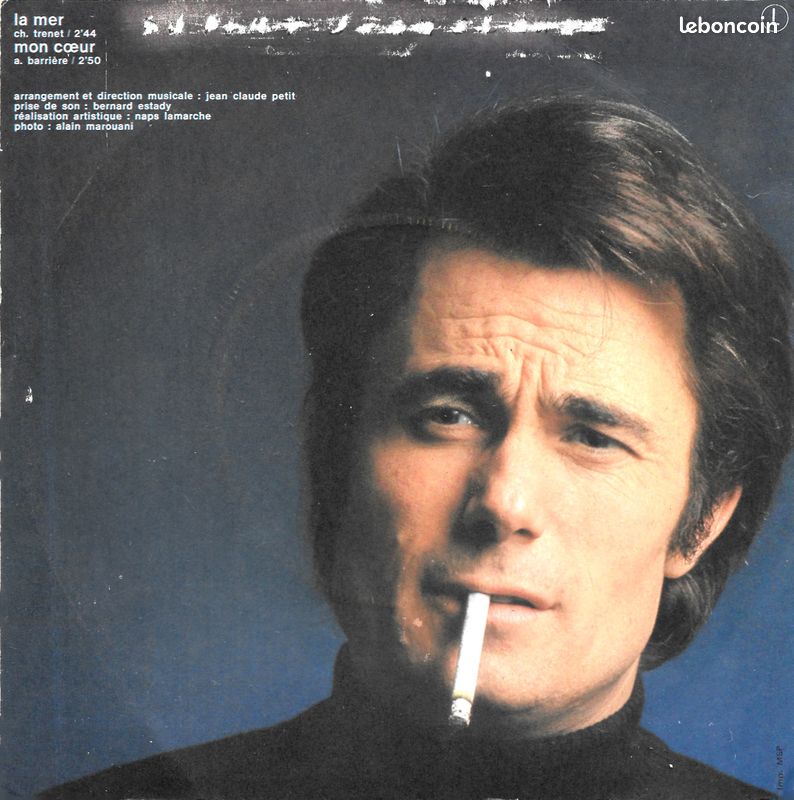 Alain Barrière : La Mer / Mon Coeur [Vinyle 45 Tours 7"] 1971 (image 2)