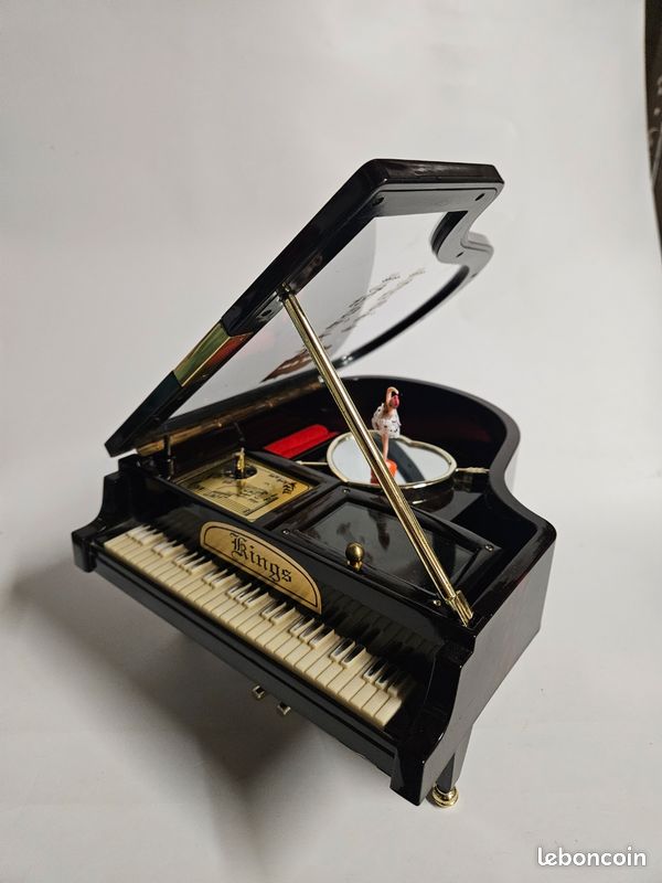 Boîte à Bijoux Vintage Piano à Queue – Incrustations Coquillages – Très Bon état