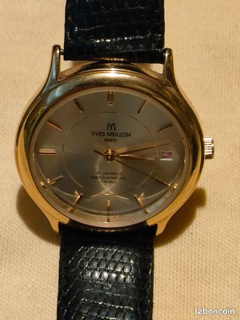Montre Vintage Pour Femme Yves Meillon - Mouvement Quartz, Cadran Doré, Bracelet, Occasion