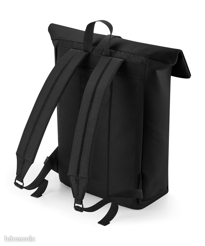 Sac à dos de coursier imperméable noir mat (image 3)