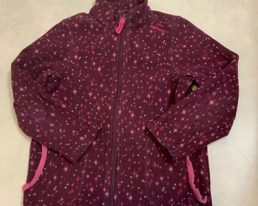 Polaire Tout-en-un Fille – Étoiles Blanches/grises – 8-9 Ans – 46 Pouces (occasion Très Bon état)