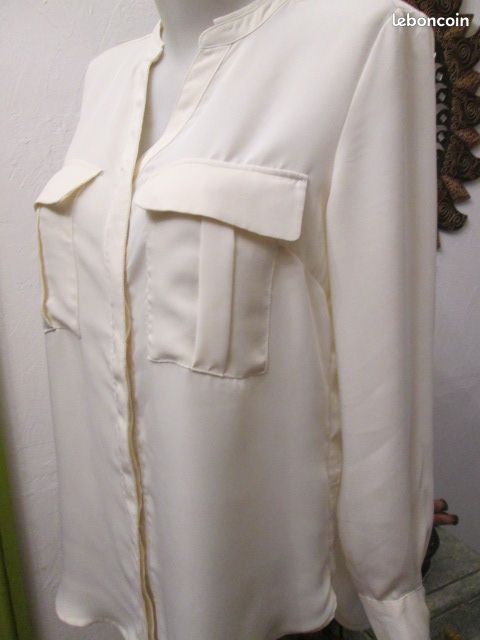 Blouse Longue Fluide H&M Taille 38 - Occasion Très Bon état - Noir Et Blanc - Décontractée