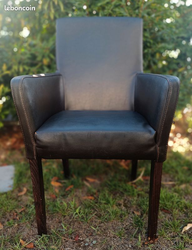 Fauteuil cuir marron (image 5)