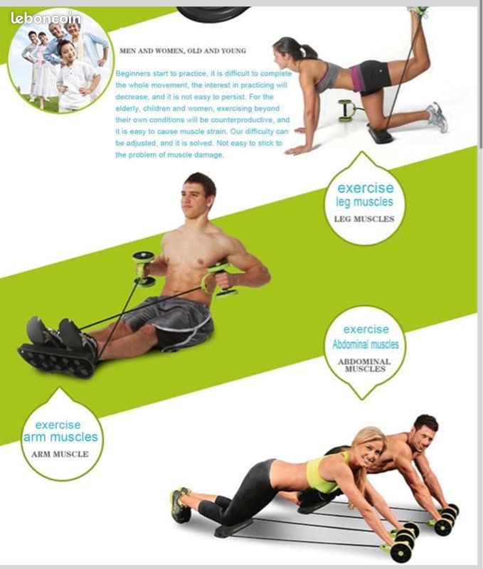Équipement de roue double pour abdominaux avec corde élastique pour gym à domicile Équipement de roue double pour abdominaux avec corde élastique pour gym à domicile
