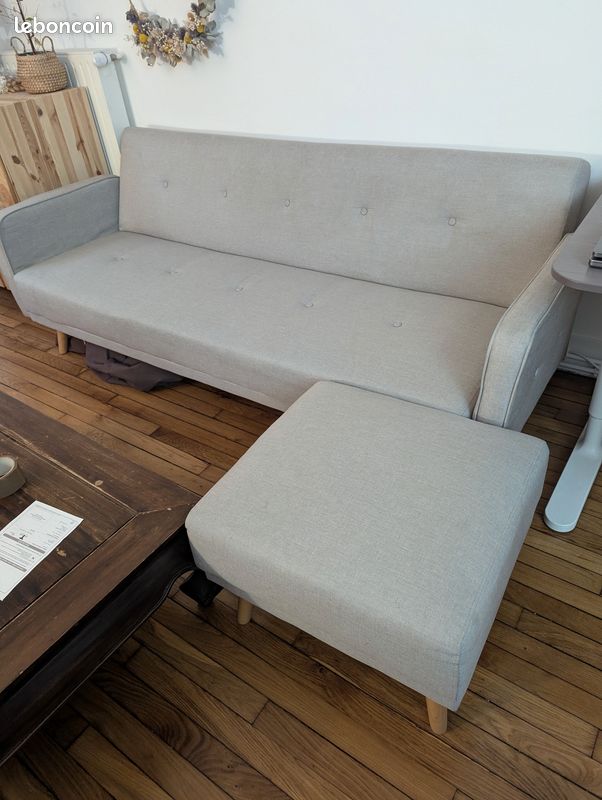 Canapé scandinave beige Miliboo (modèle Ulla) (image 1)