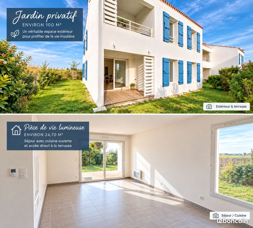 Appartement 3 pièces 63 m² · à Noirmoutier-en-l'Île · 62,7 m² · 245 000 €