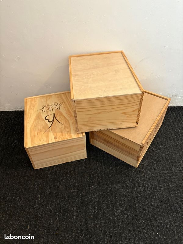 Boites en bois avec couvercle coulissant neuf (image 1)