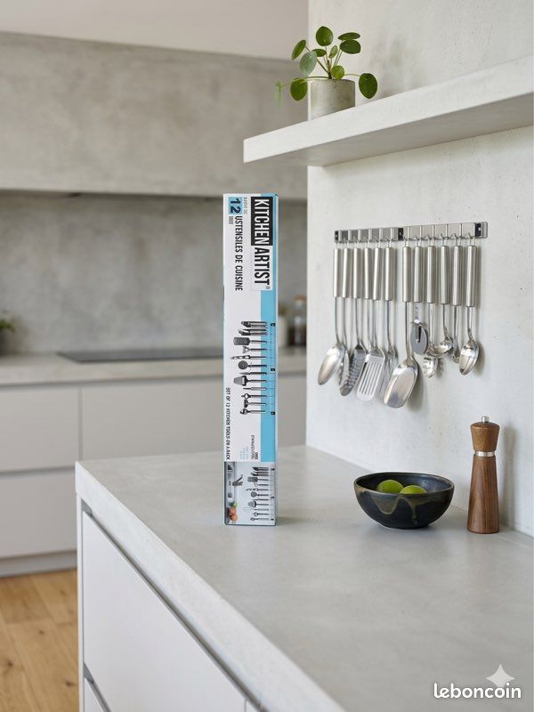 Set 12 ustensiles de cuisine inox avec barre - Kitchen Artist - NEUF (image 1)