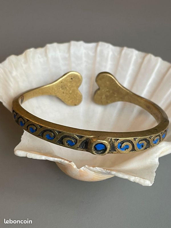 Bracelet Moderniste Ancien Dominique Piechaud - Bronze Émaillé - Bijou Vintage Occasion