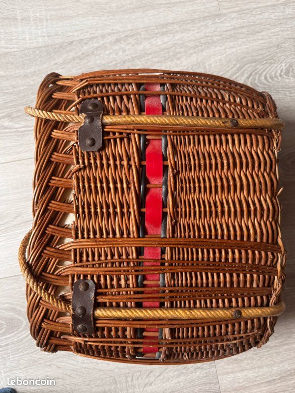 Panier osier rigide doublé avec anse en corde (image 2)