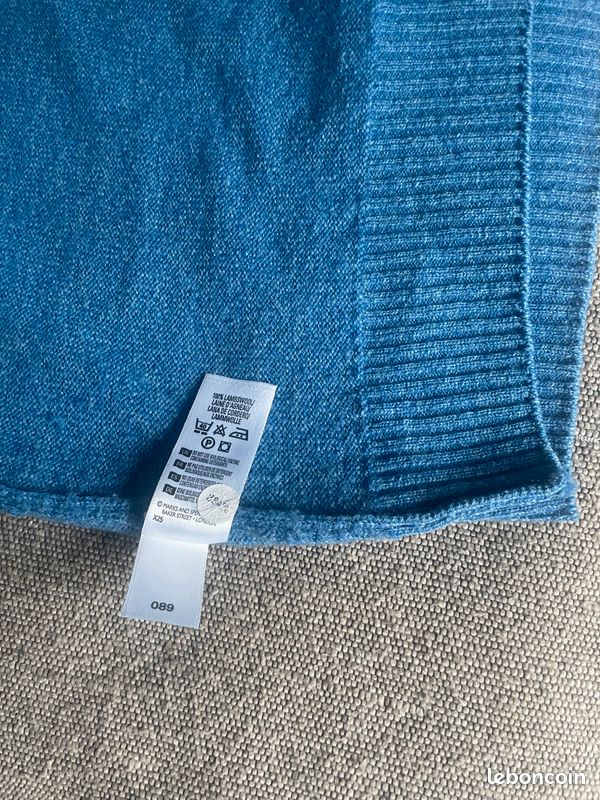 Pull Homme Marks & Spencer Bleu Marine, Coton, Taille L (occasion Bon état)