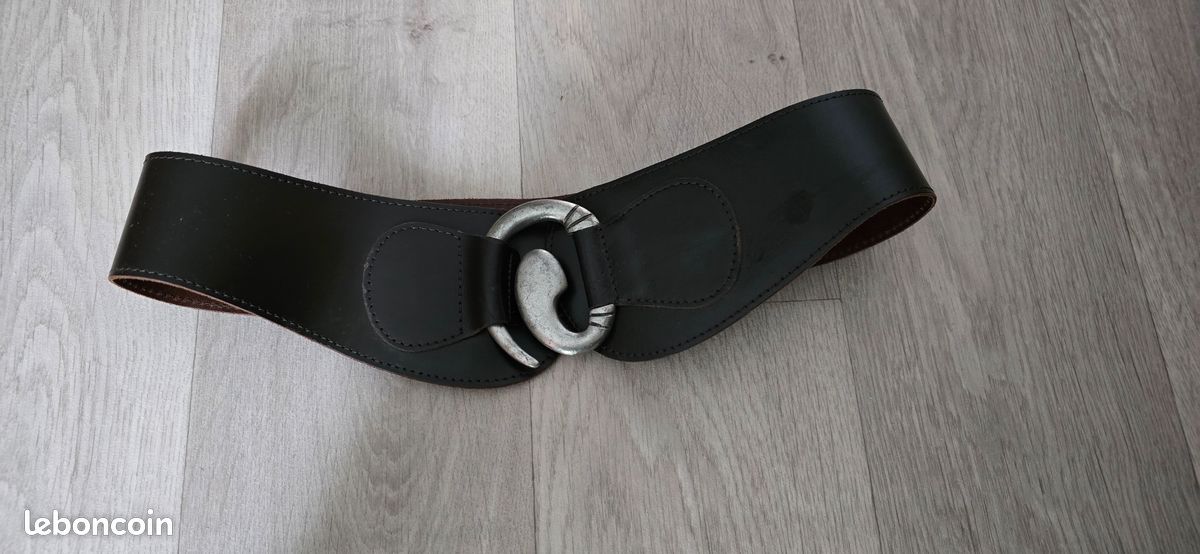 Ceinture large pur cuir T80 marron FORMUL (image 1)