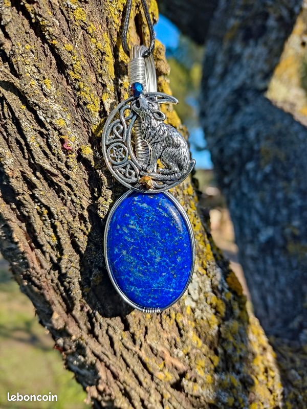 Collier pierre naturelle lapis-lazuli (image 4)