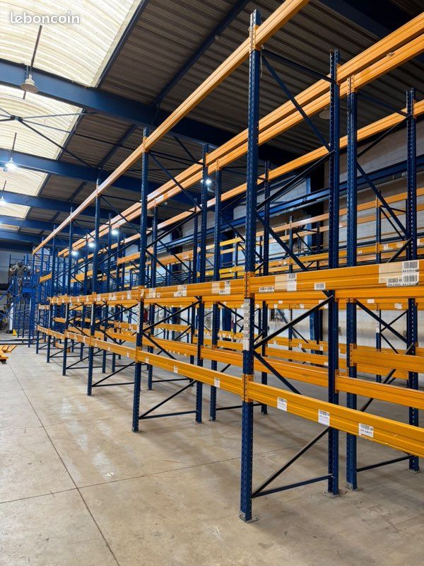 Rayonnage à palettes Racking industriel lourd Rack à palette Échelles bleues et lisses oranges (image 1)