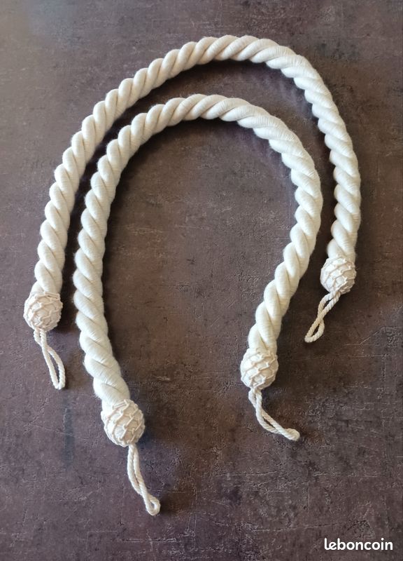 1 paire d'embrasses faites à la main Coton Pour rideaux Corde et double