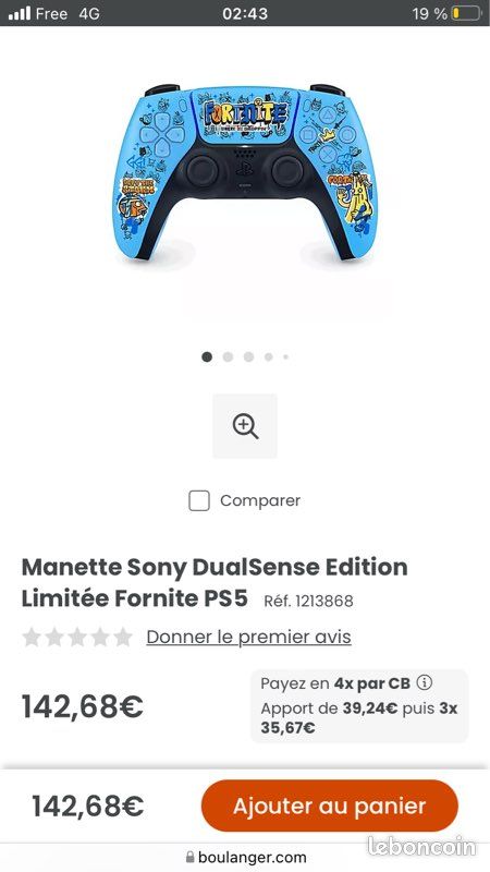 Manette DualSense PS5 Édition Limitée Fortnite - Bleu - Neuve Avec Garantie 1 An