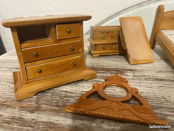 Mini Meuble Bois Vintage Toddmomy – Déco Maison De Poupée, Café, 8,8x7x4,2 Cm