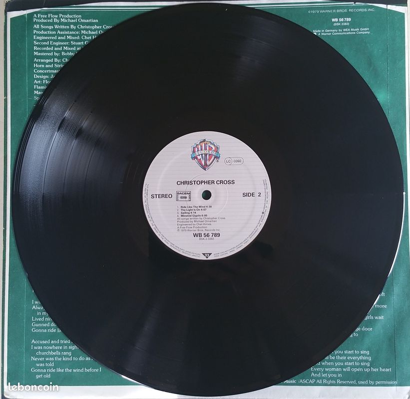 Vinyle 1979 : Christopher Cross - Warner Bros (image 3)