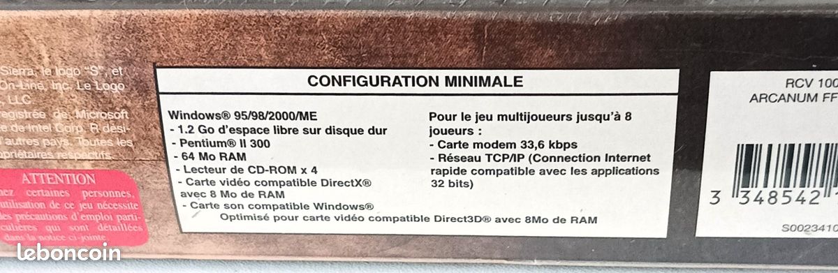 BIG BOX Arcanum IBM-PC CD-ROM neuf sous cello (image 5)