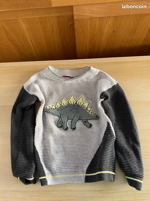 Sweat Garçon Dinosaure Baogaier - Manches Longues, Cotton, 2-7 Ans - Bleu Marine