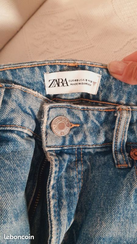 Jean zara taille haute bleu ciel T40 (image 2)