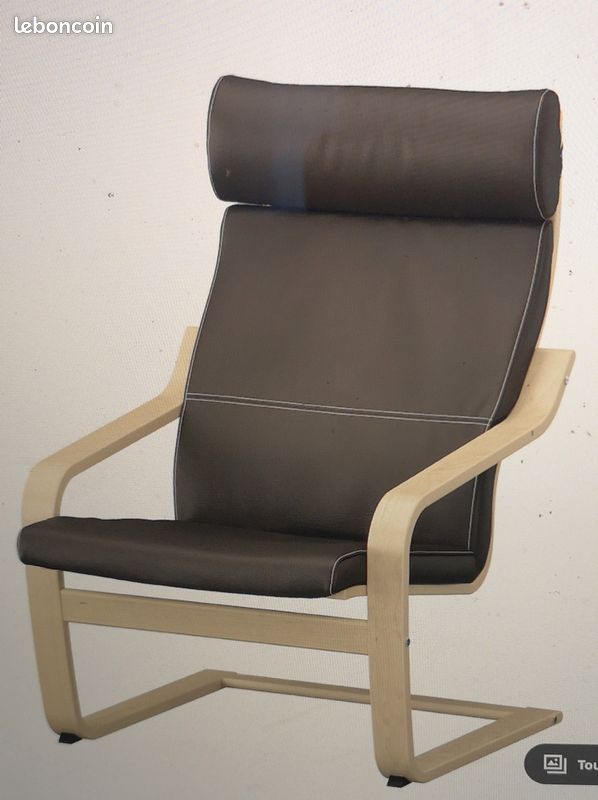 Fauteuil relax IKEA Poang cuir neuf (image 1)