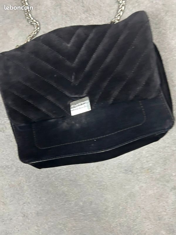 Sac à bandoulière claudie pirelot en velour noir (image 3)