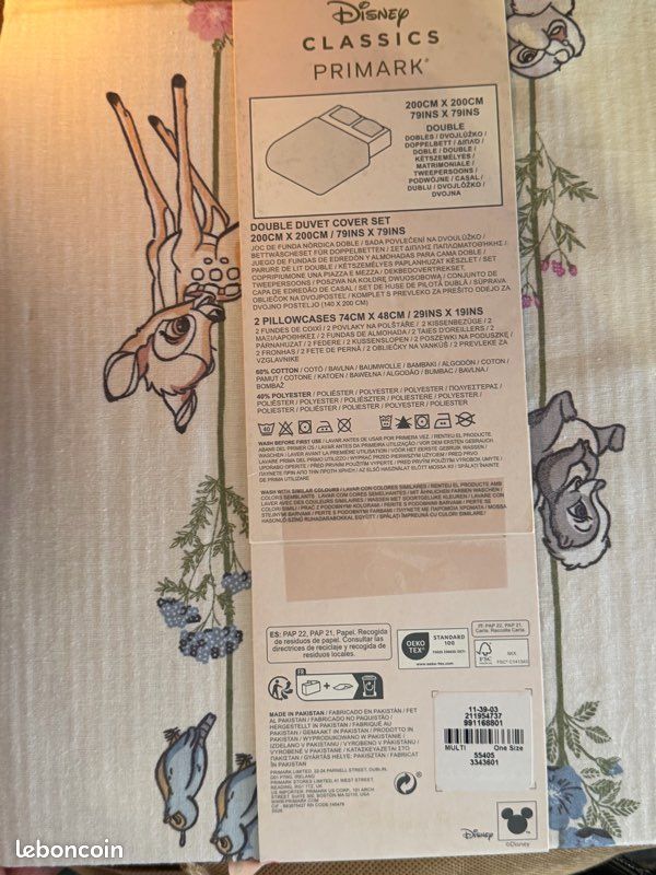 Parure housse de couette Bambi neuve 200X200 (image 4)