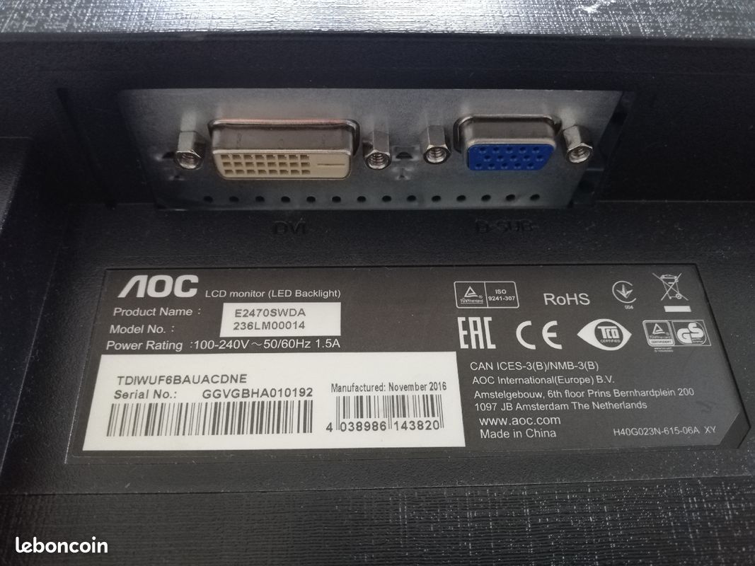 Ecran Asus AOC 24 pouces (image 4)