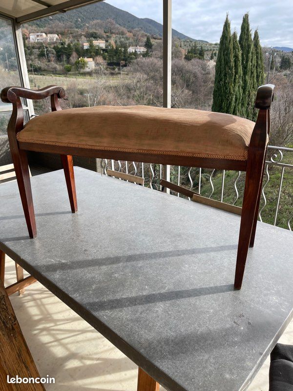 Banquette Indochinoise Ancienne En Bois Fruitier - 2m X 60cm - Pièce Rare