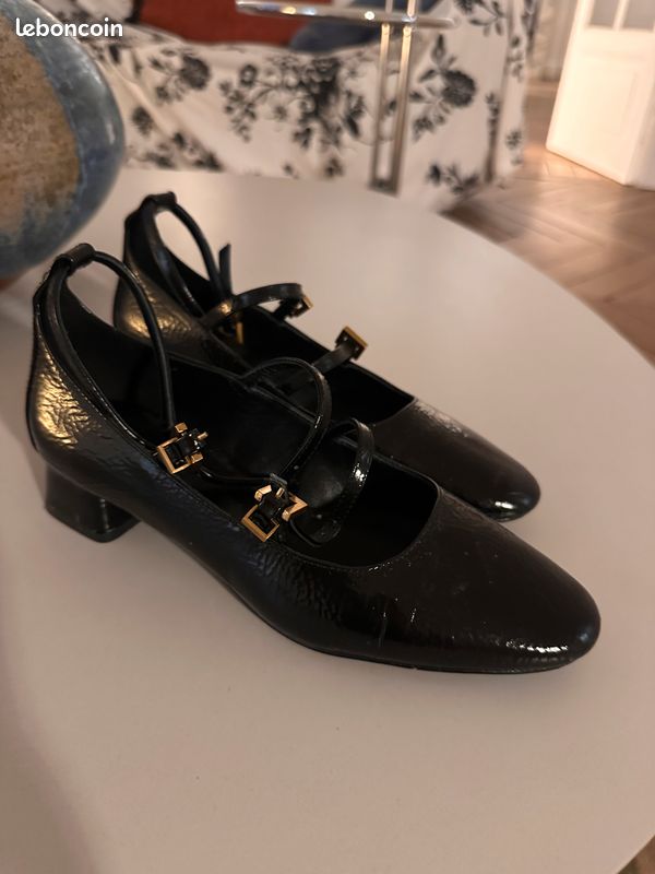 Escarpins Ballerines D'Chicas - Cuir Noir - Taille 37 - Neuf Jamais Portés - Fabriqué En Espagne