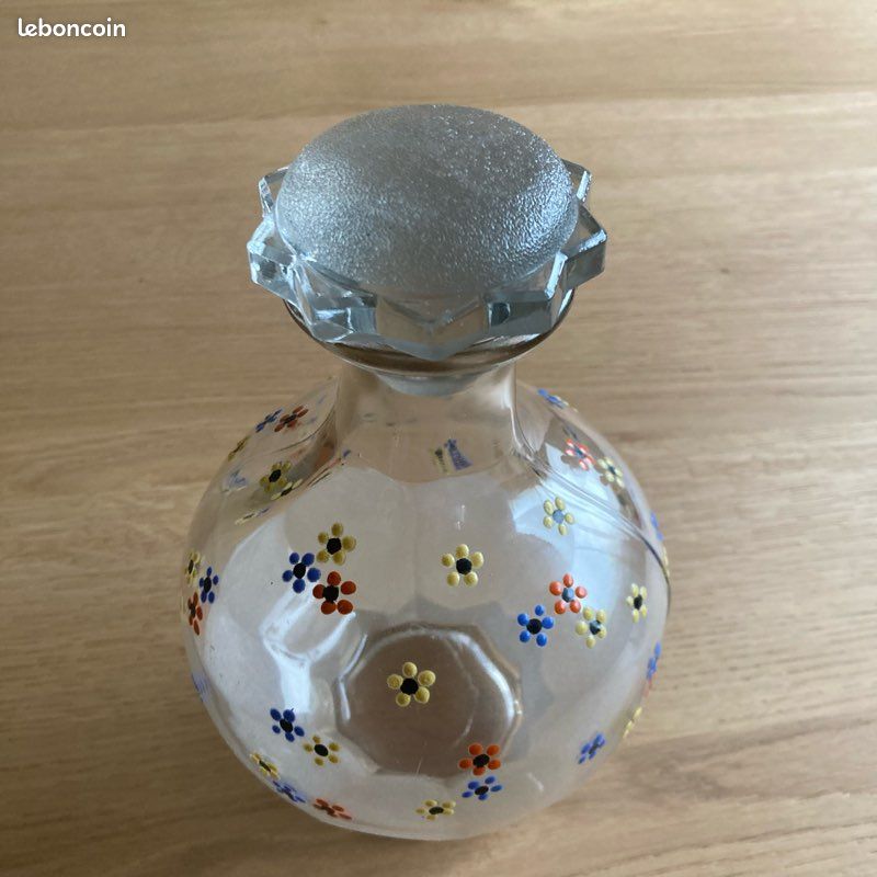 Carafe verre fleurs émaillées (image 6)