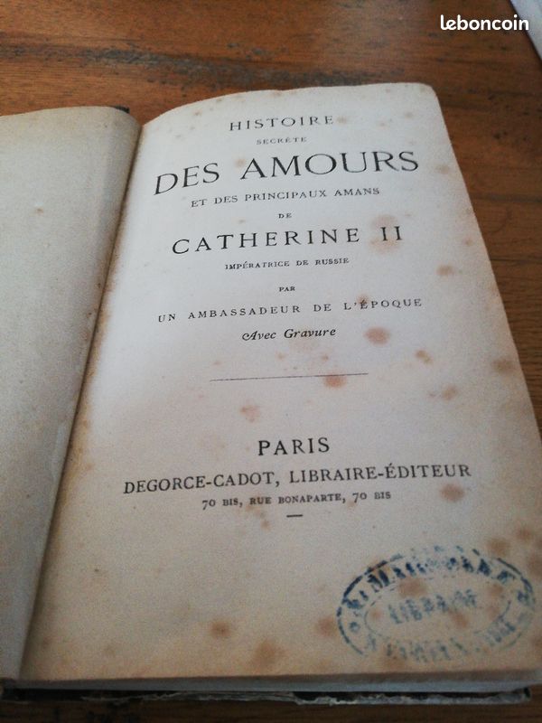 Livre Histoire secrète des amours de Catherine II (image 2)